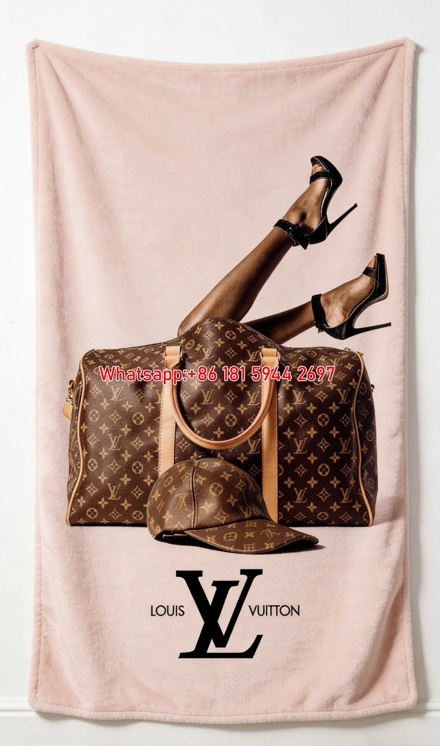 Louis Vuitton Monogram Flannel Blanket for Sofa 505